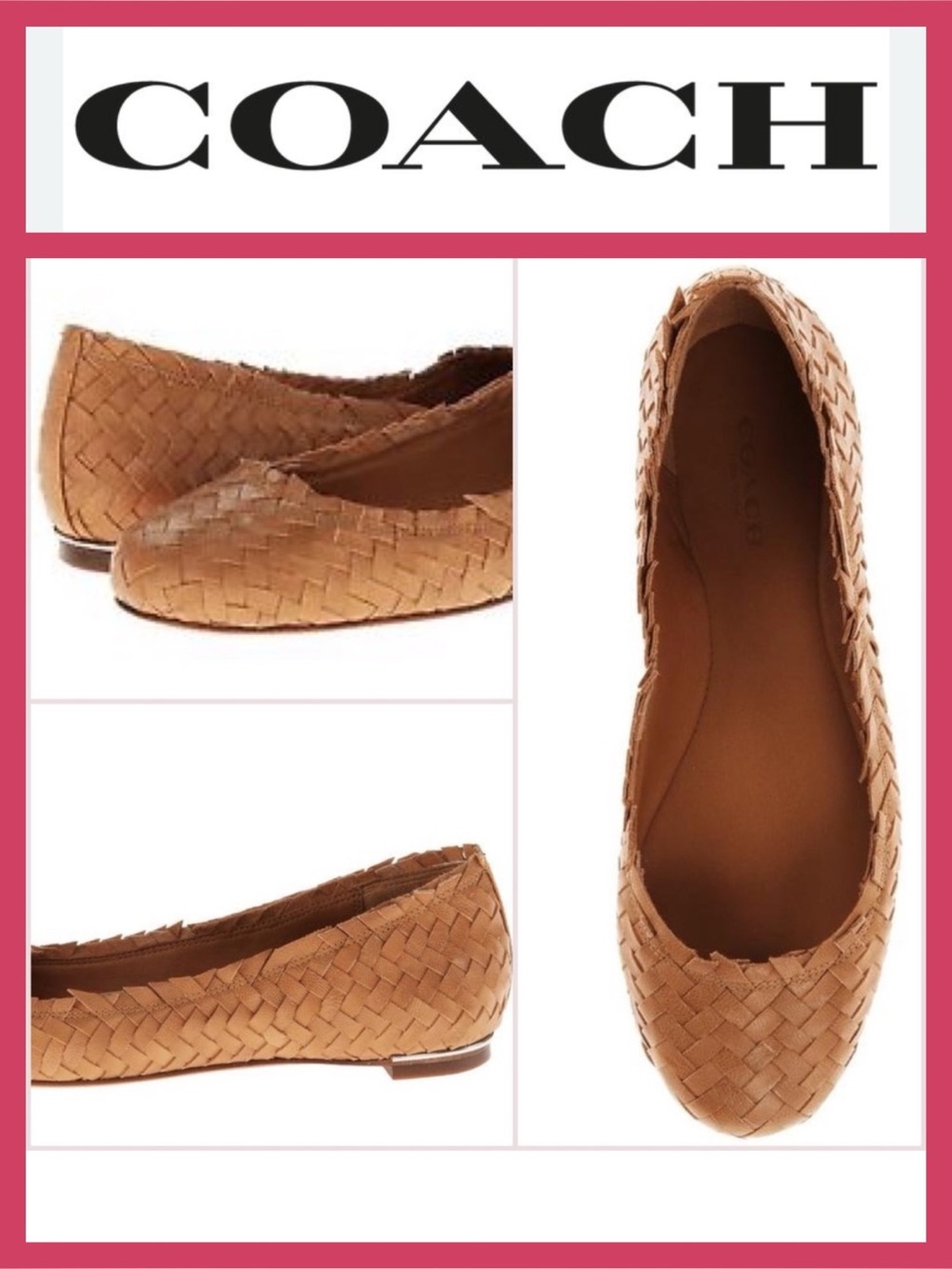 COACH Woven Leather Ballet Flats